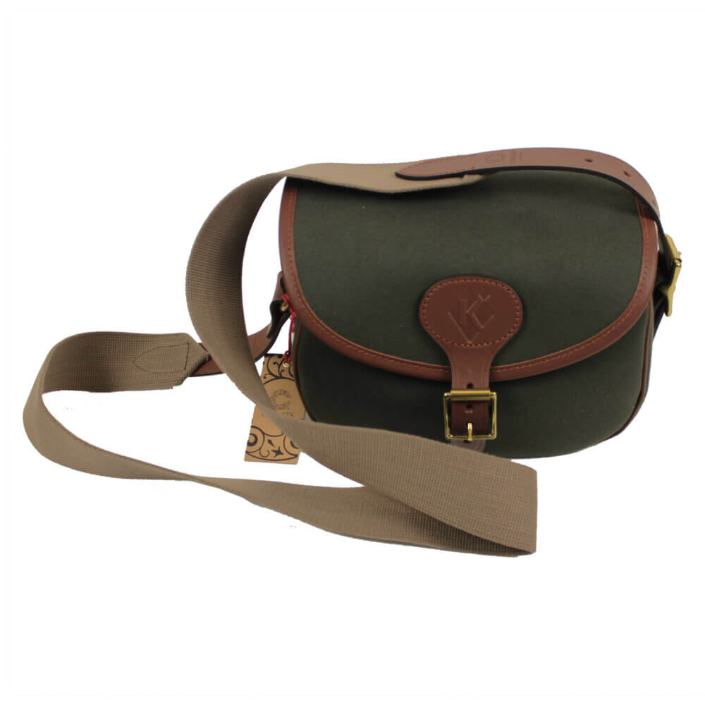 Rosedale Cartridge Bag by Croots England, Green/Tan